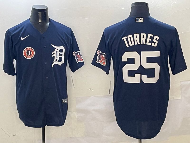 Men Detroit Tigers #25 Torres Drak Blue Game 2025 Nike MLB Jersey style 31210->detroit tigers->MLB Jersey